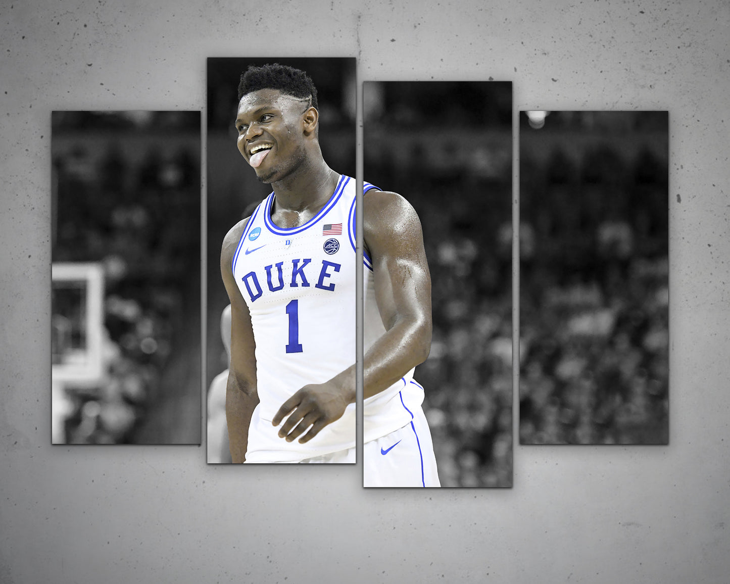 Zion Williamson Black & White Canvas Art