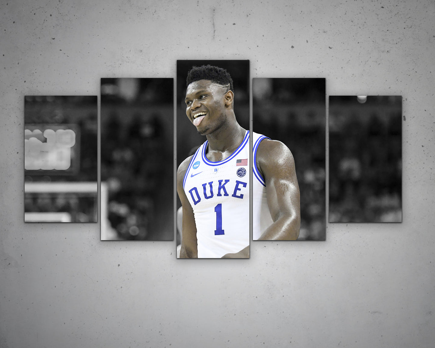 Zion Williamson Black & White Canvas Art