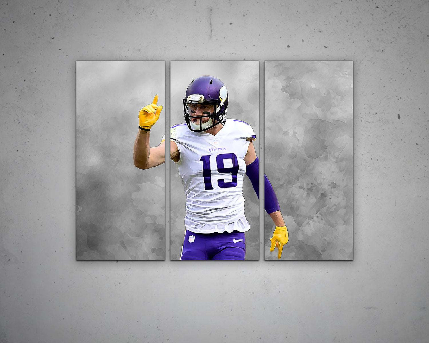 Adam Thielen Black & White Canvas Art