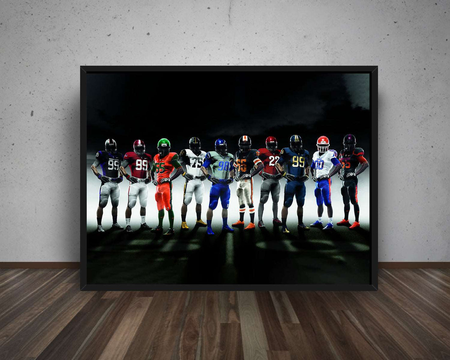 American Football Black & White Canvas Art