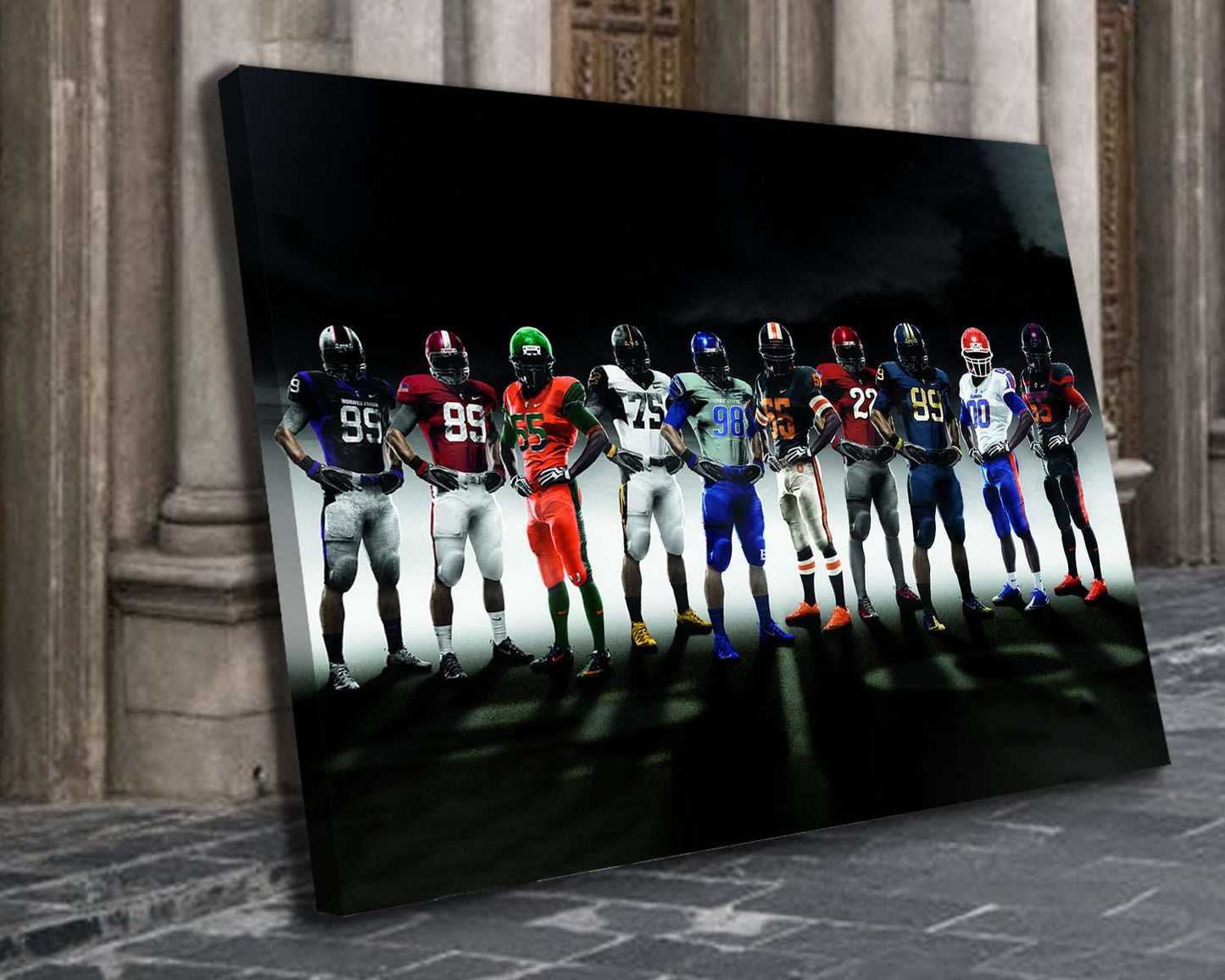 American Football Black & White Canvas Art
