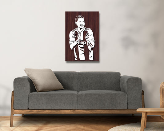 Cristiano Ronaldo LED Wooden Decal