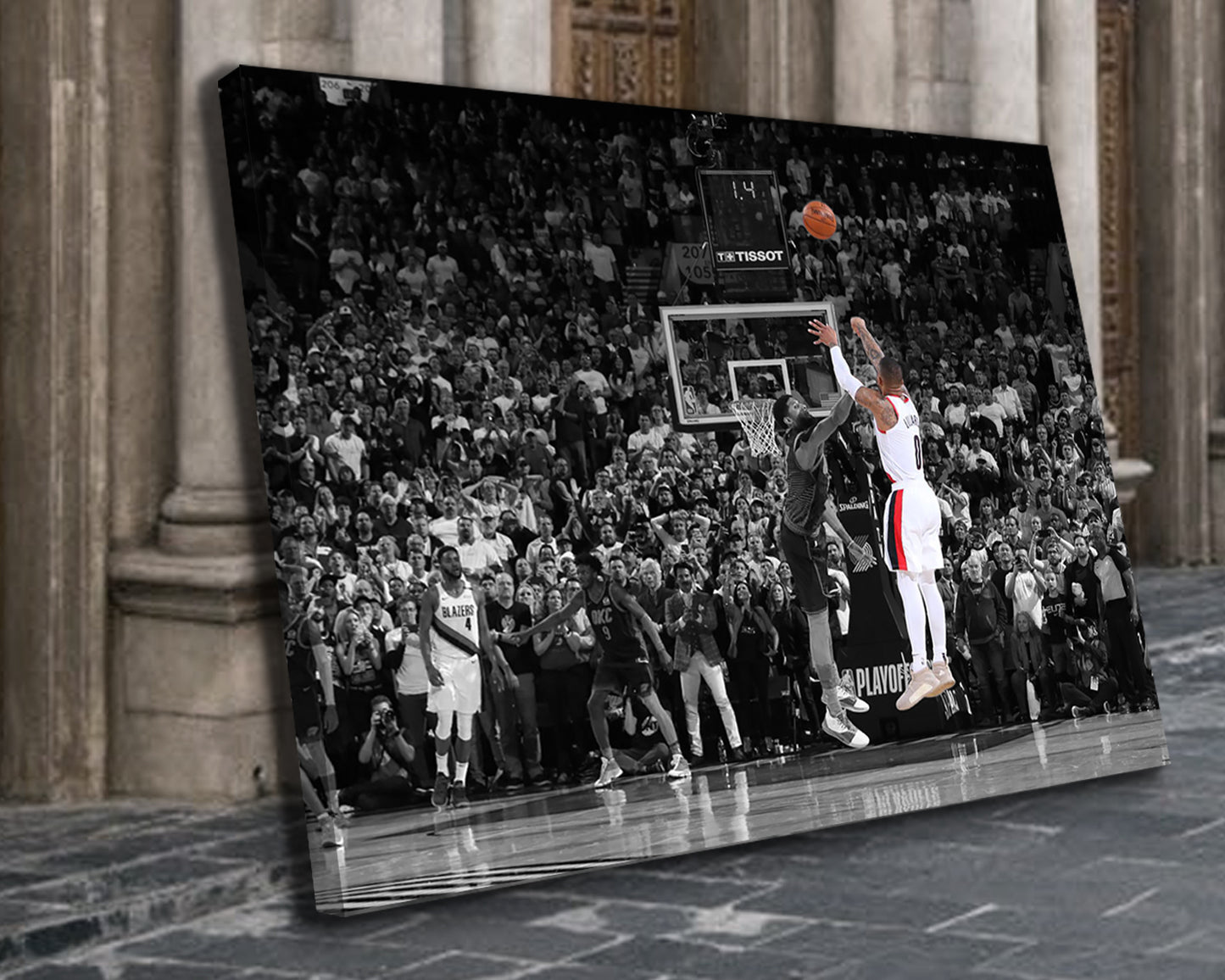 Damian Lillard Black & White Canvas Art