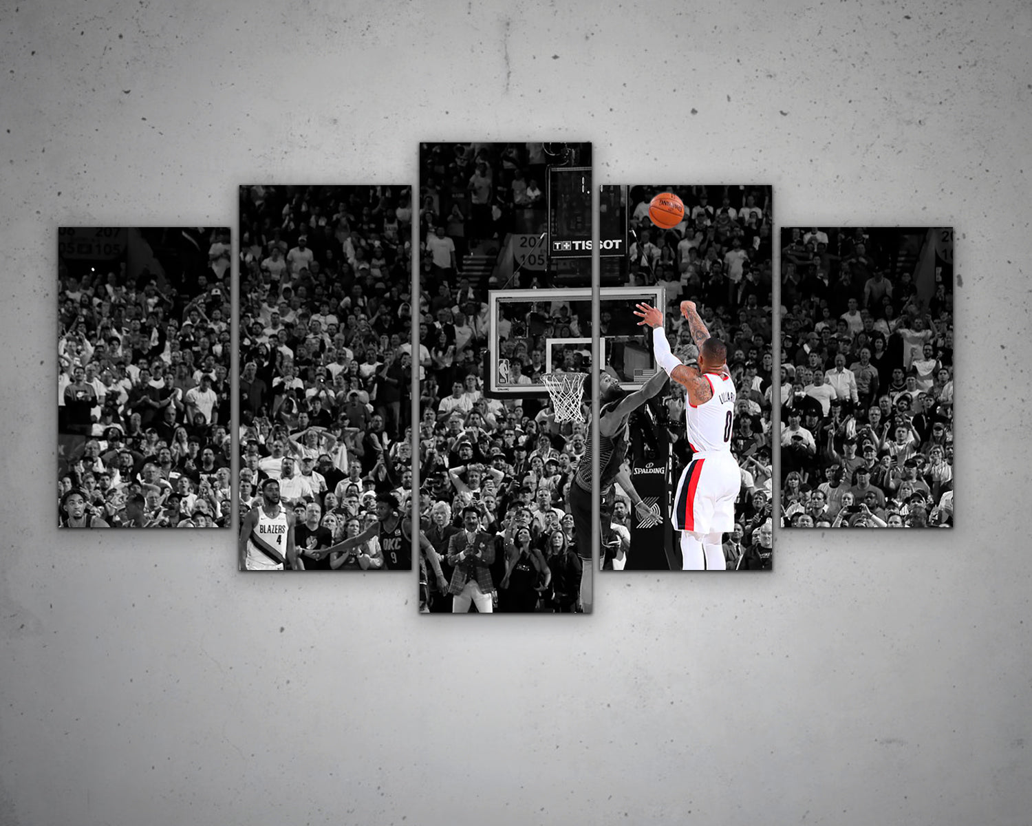Damian Lillard Black & White Canvas Art