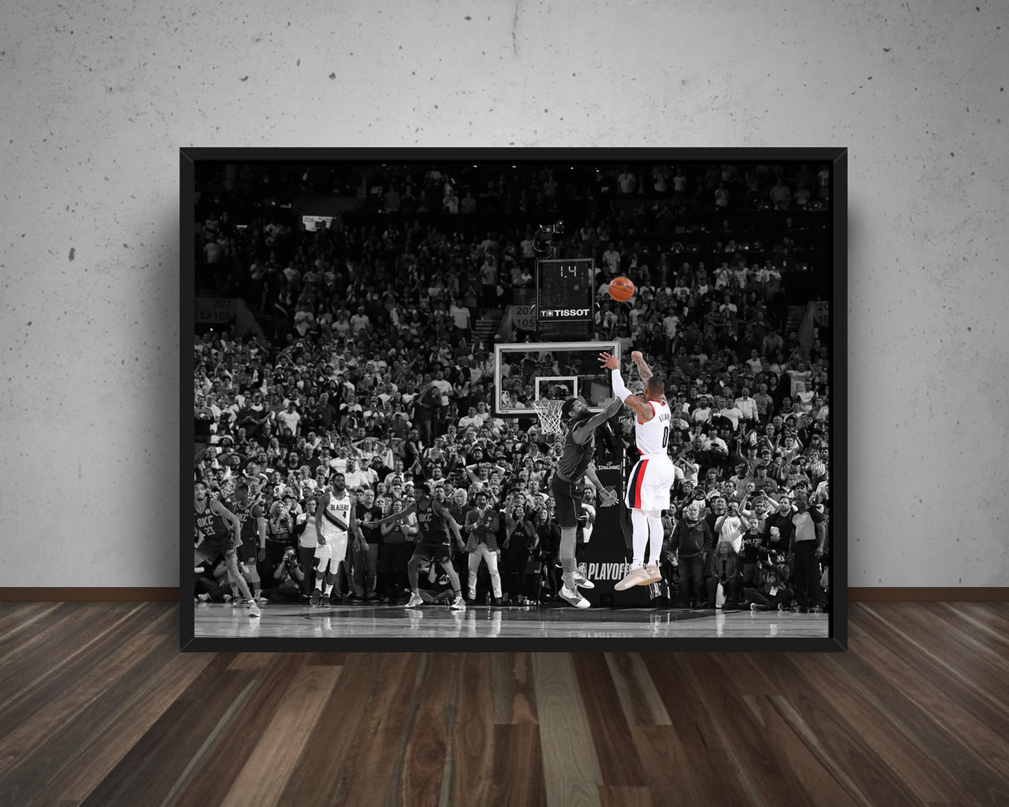 Damian Lillard Black & White Canvas Art
