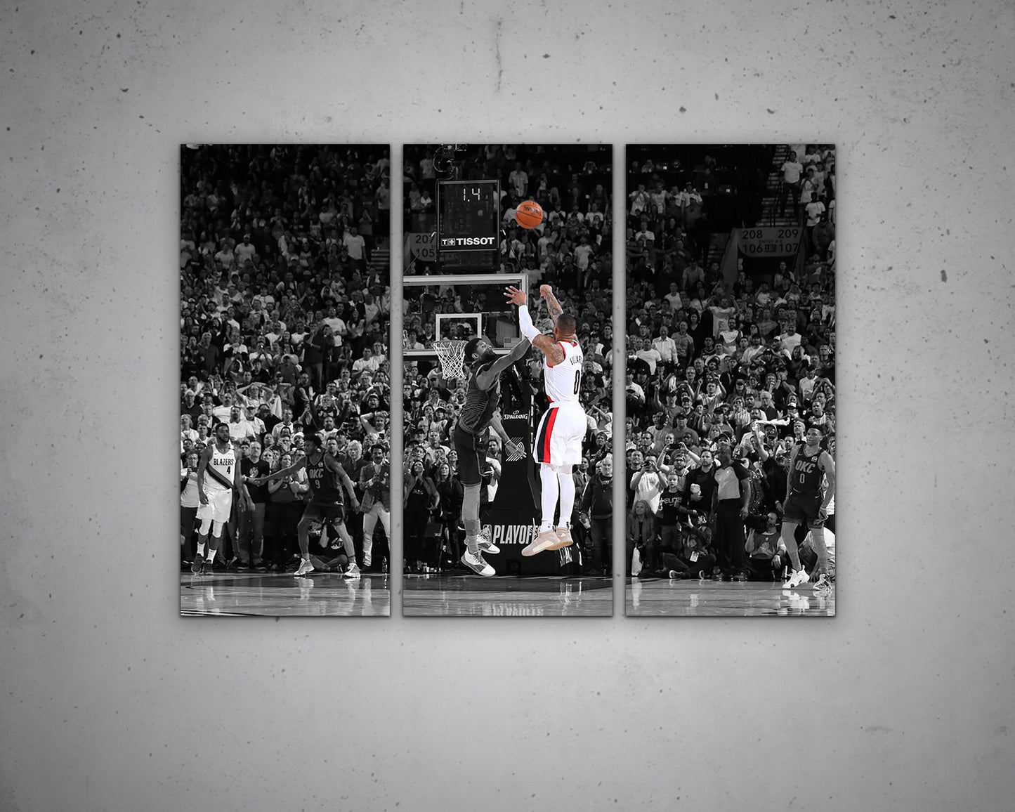 Damian Lillard Black & White Canvas Art