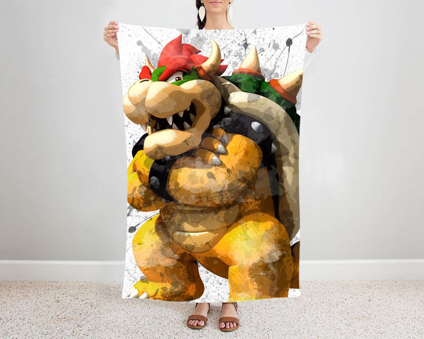 Bowser Splash Effect Fleece Blanket