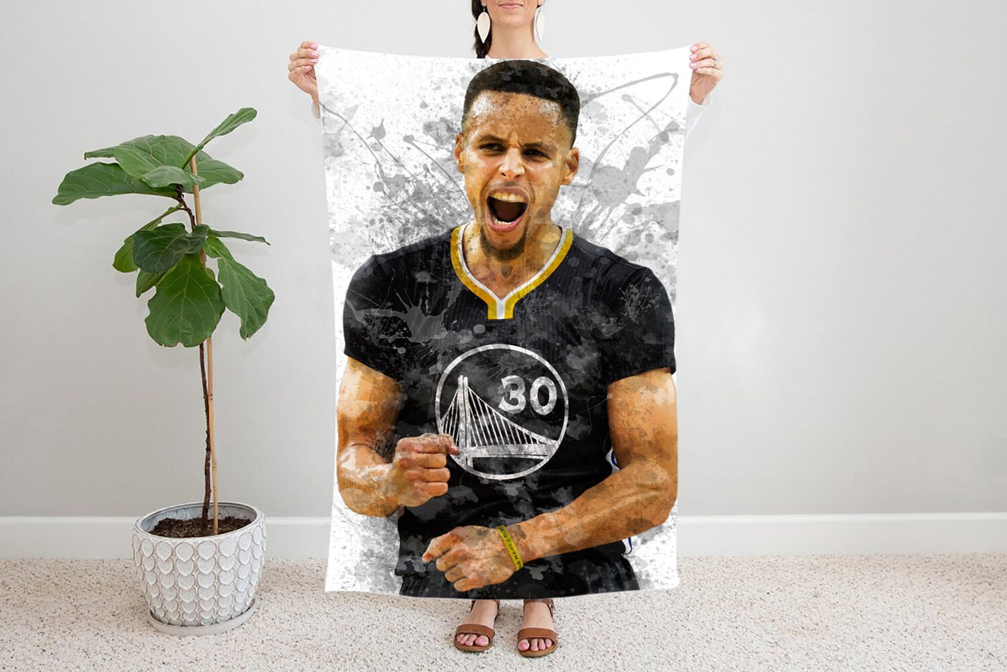 Stephen Curry Splash Effect Fleece Blanket