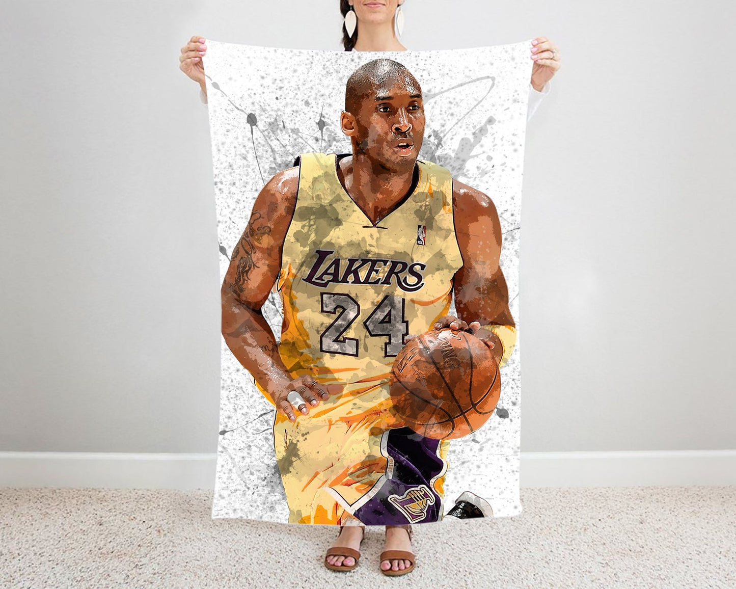 Kobe Bryant Splash Effect Fleece Blanket Style 2