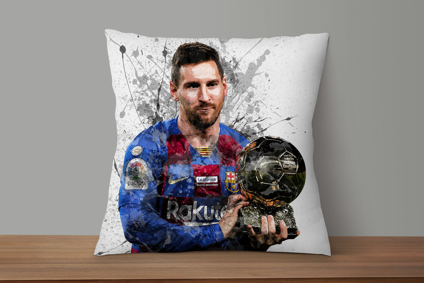 Lionel Messi Splash Effect Pillow