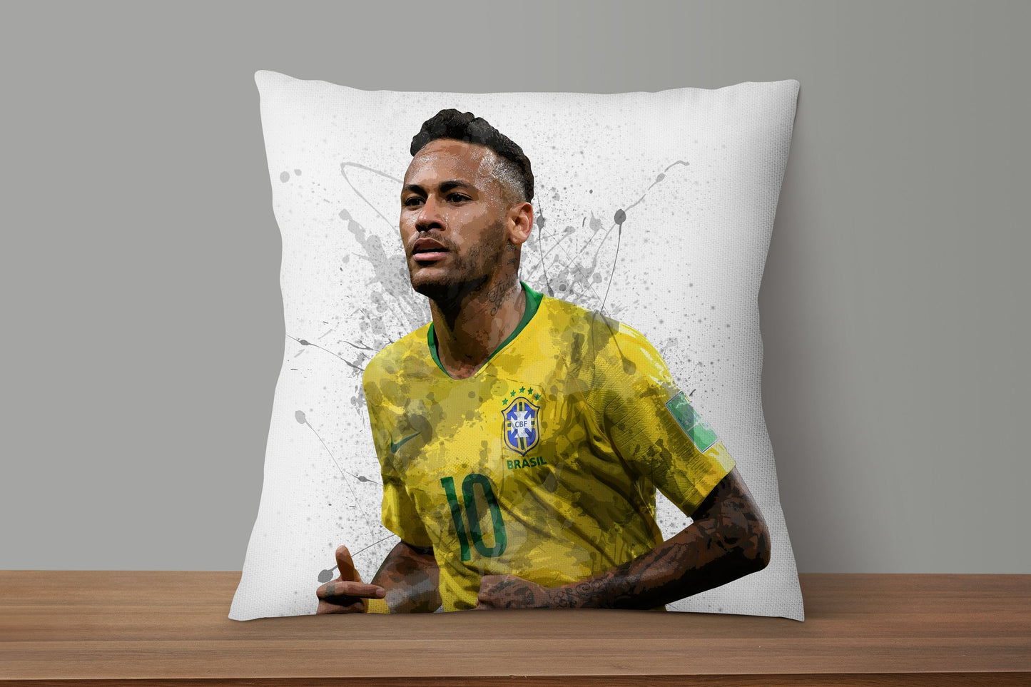 Neymar Brazilian Splash Effect Pillow
