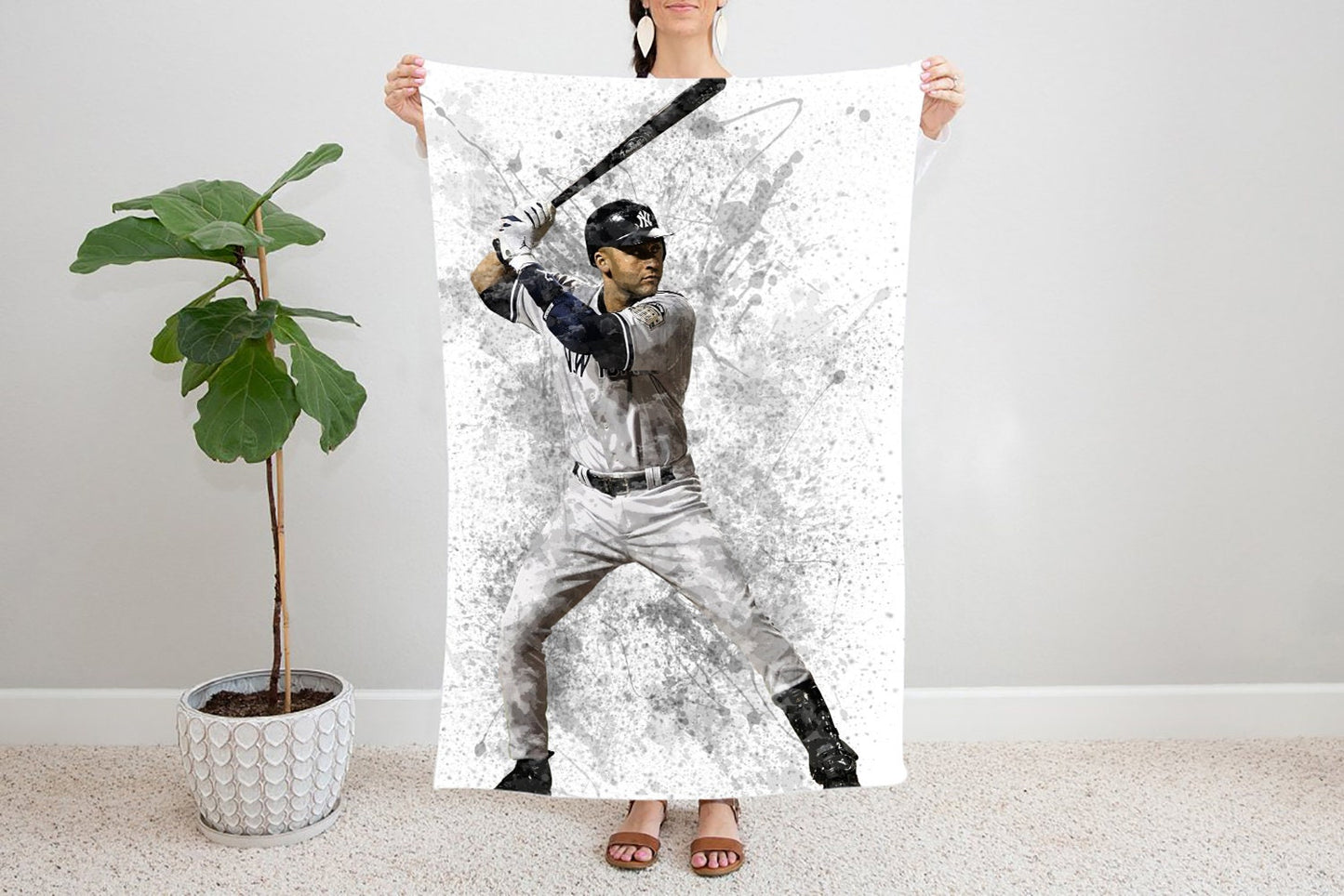 Derek Jeter Splash Effect Fleece Blanket