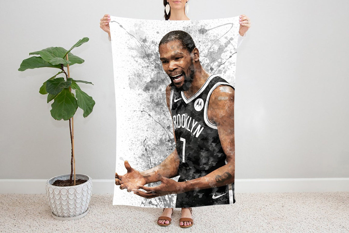 Kevin Durant Splash Effect Fleece Blanket Style 2