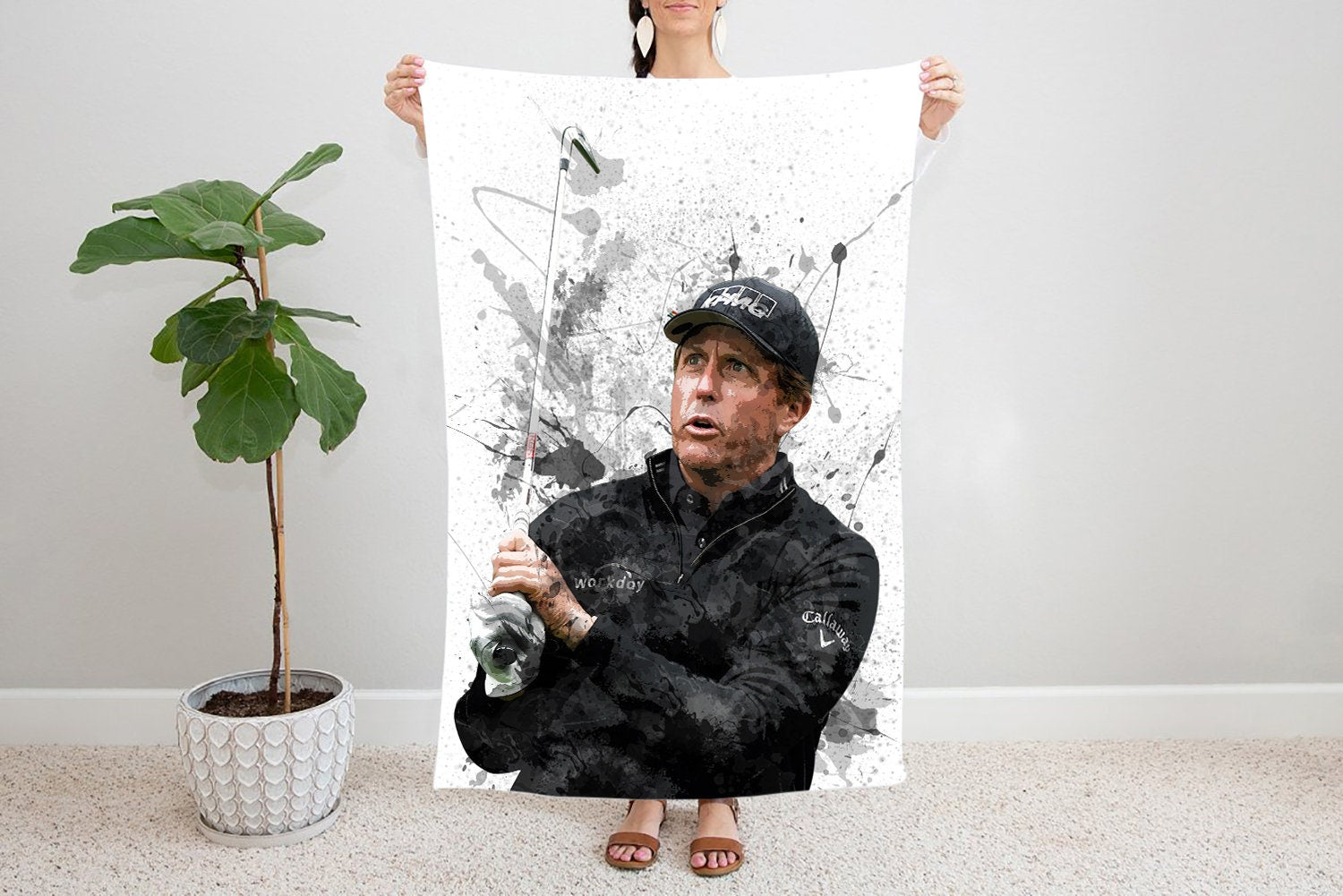 Phil Mickelson Splash Effect Fleece Blanket