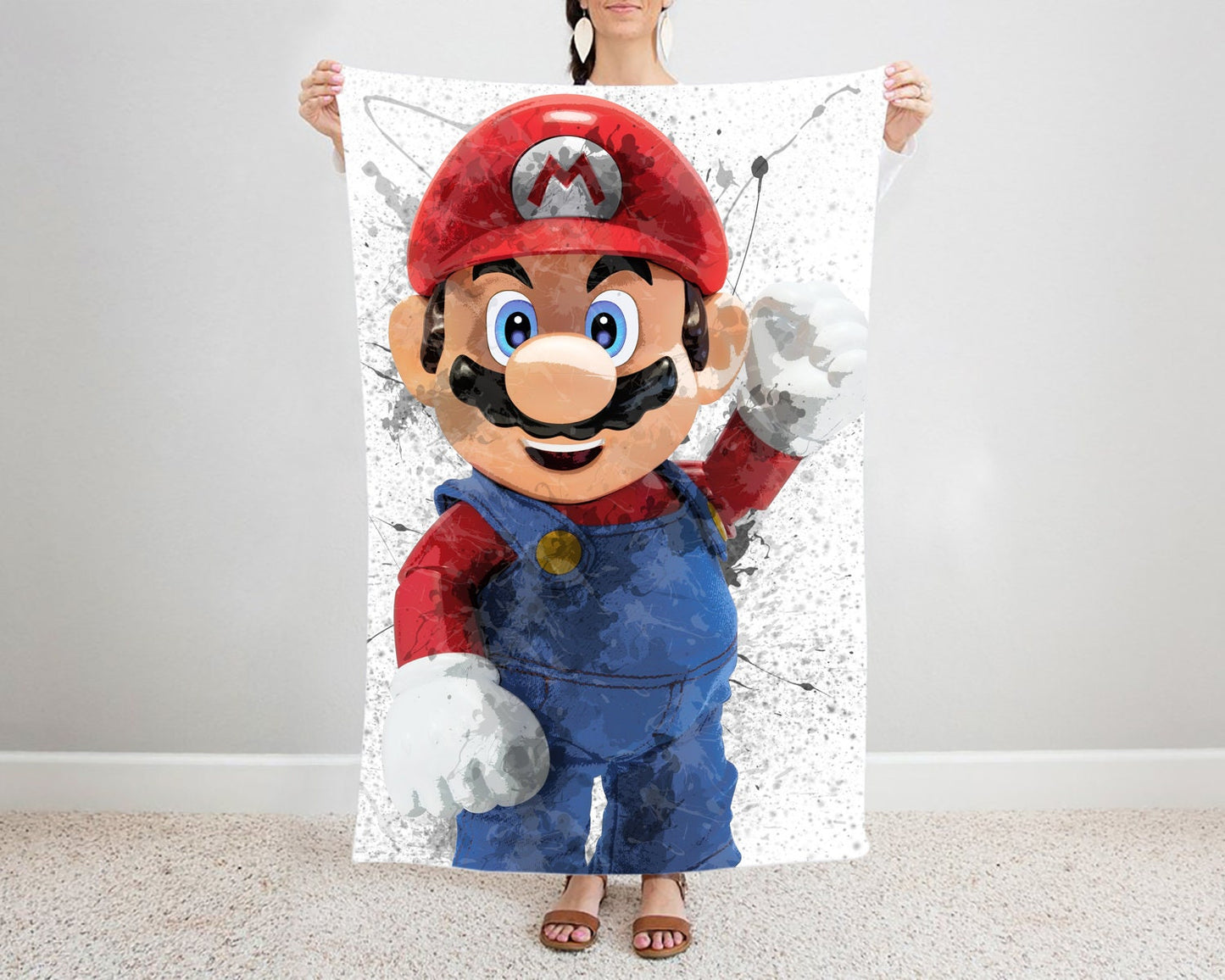 Mario Series Splash Effect Fleece Blanket
