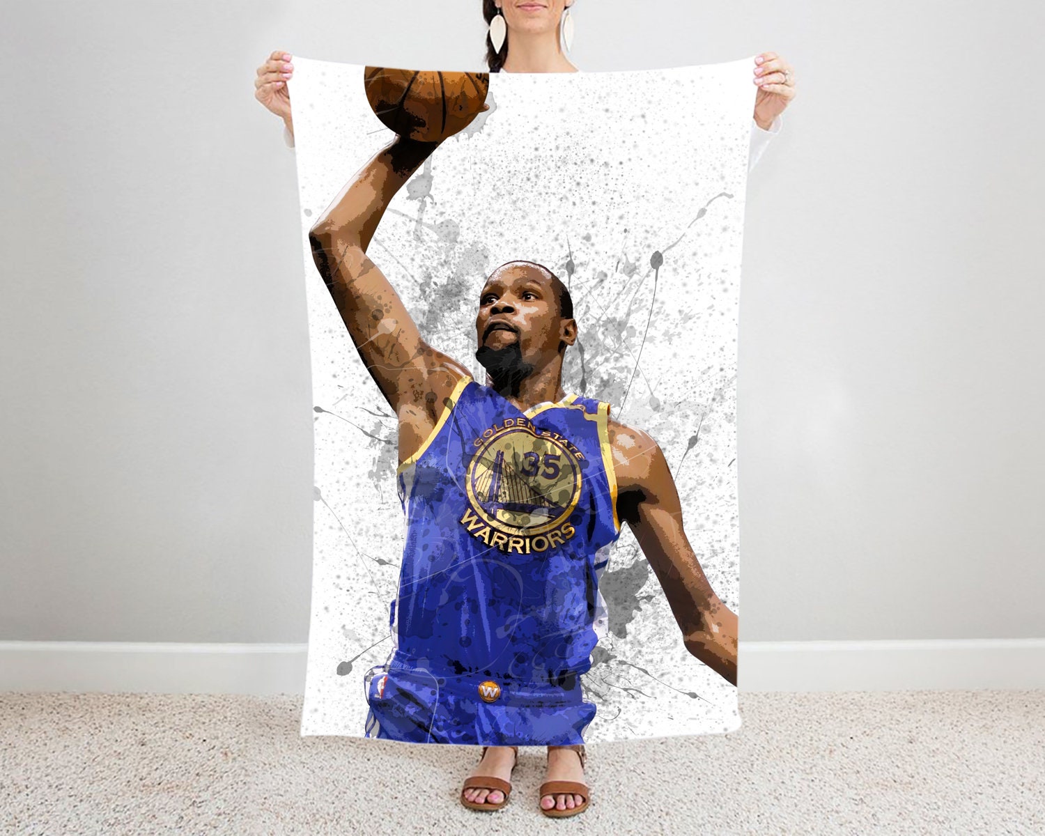 Kevin Durant Dunk Splash Effect Fleece Blanket