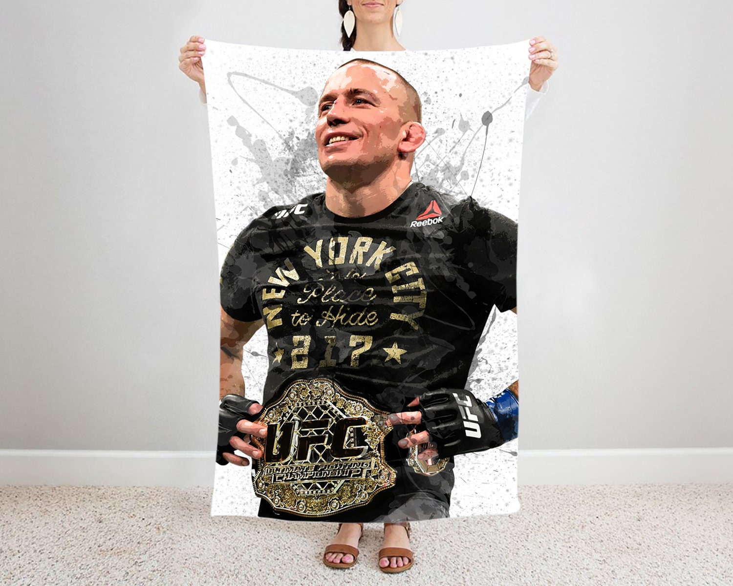 Georges St-Pierre Splash Effect Fleece Blanket