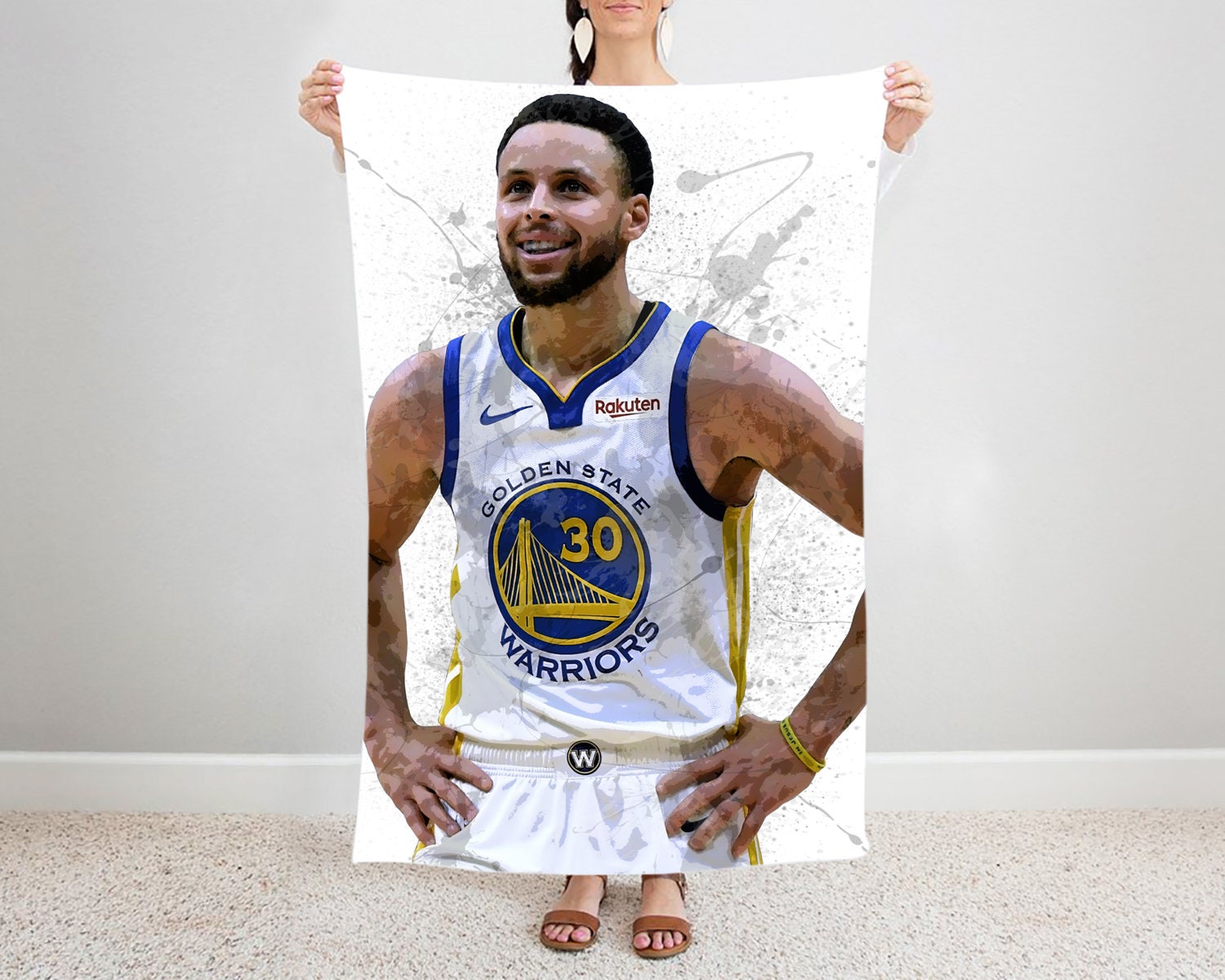Stephen Curry Splash Effect Fleece Blanket GSW Player
