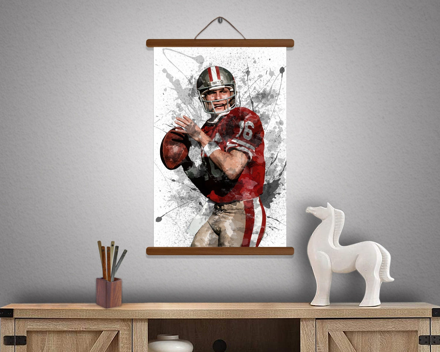 Joe Montana Splash Effect Hanging Frame