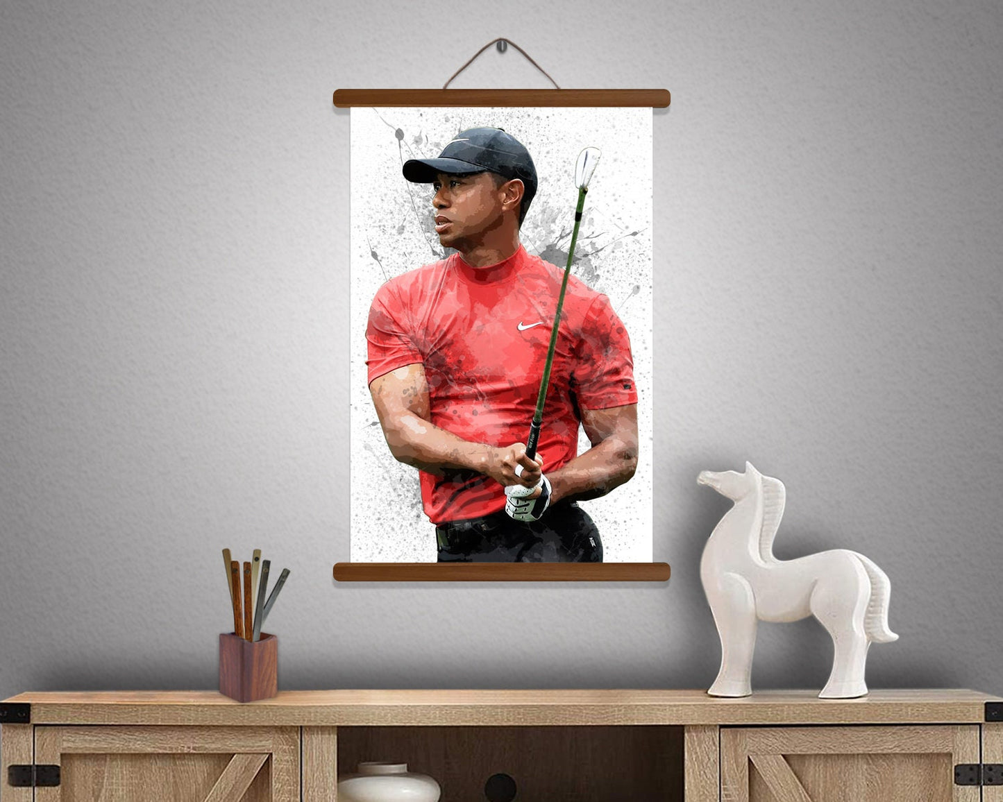 Tiger Woods Poster, Hanging Frame, Sports Art Prints, Wall Decor, Man Cave Gift, Gift for Him/Her