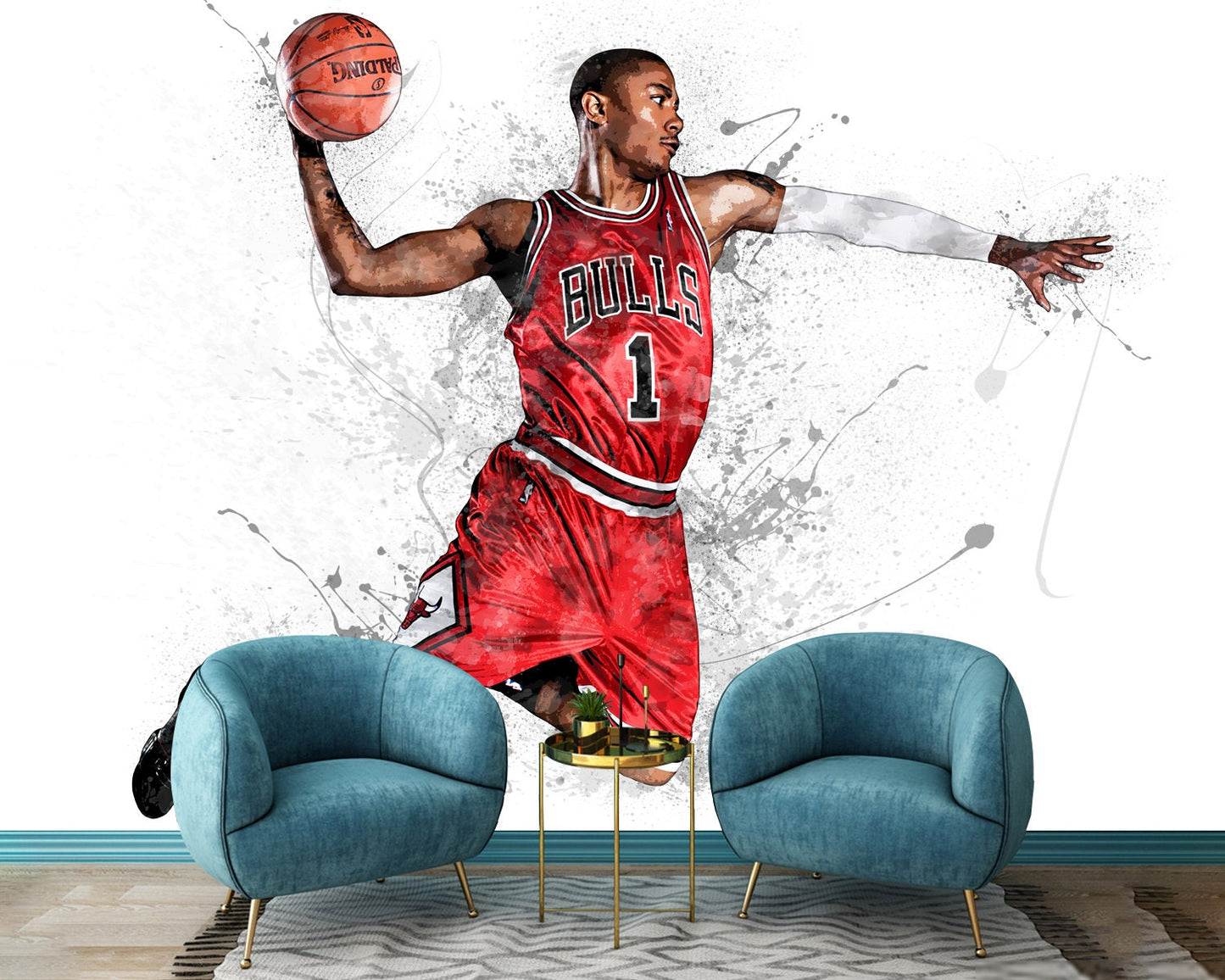 Derrick Rose Splash Effect Wallpaper Style 1