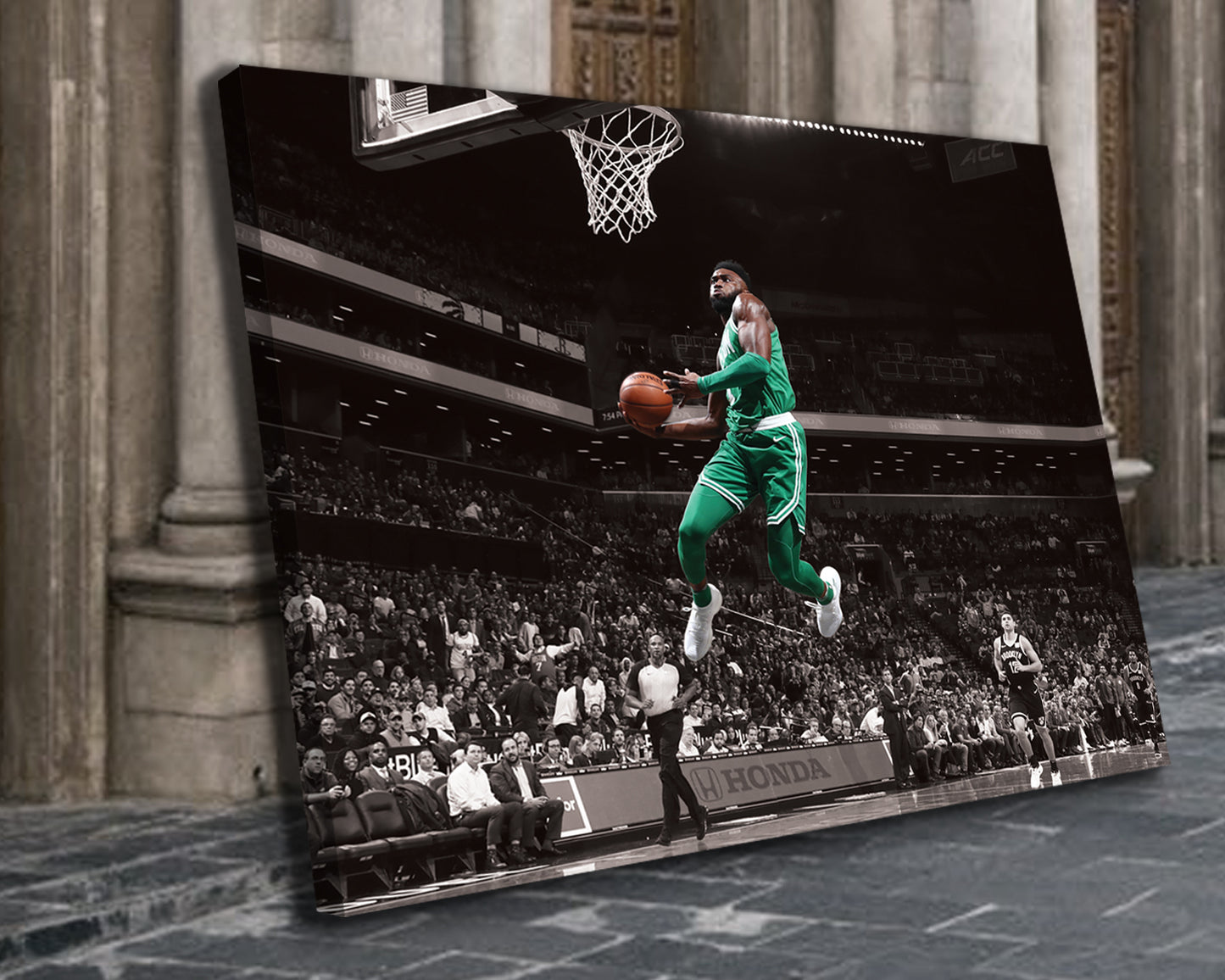 Jaylen Brown Black & White Canvas Art