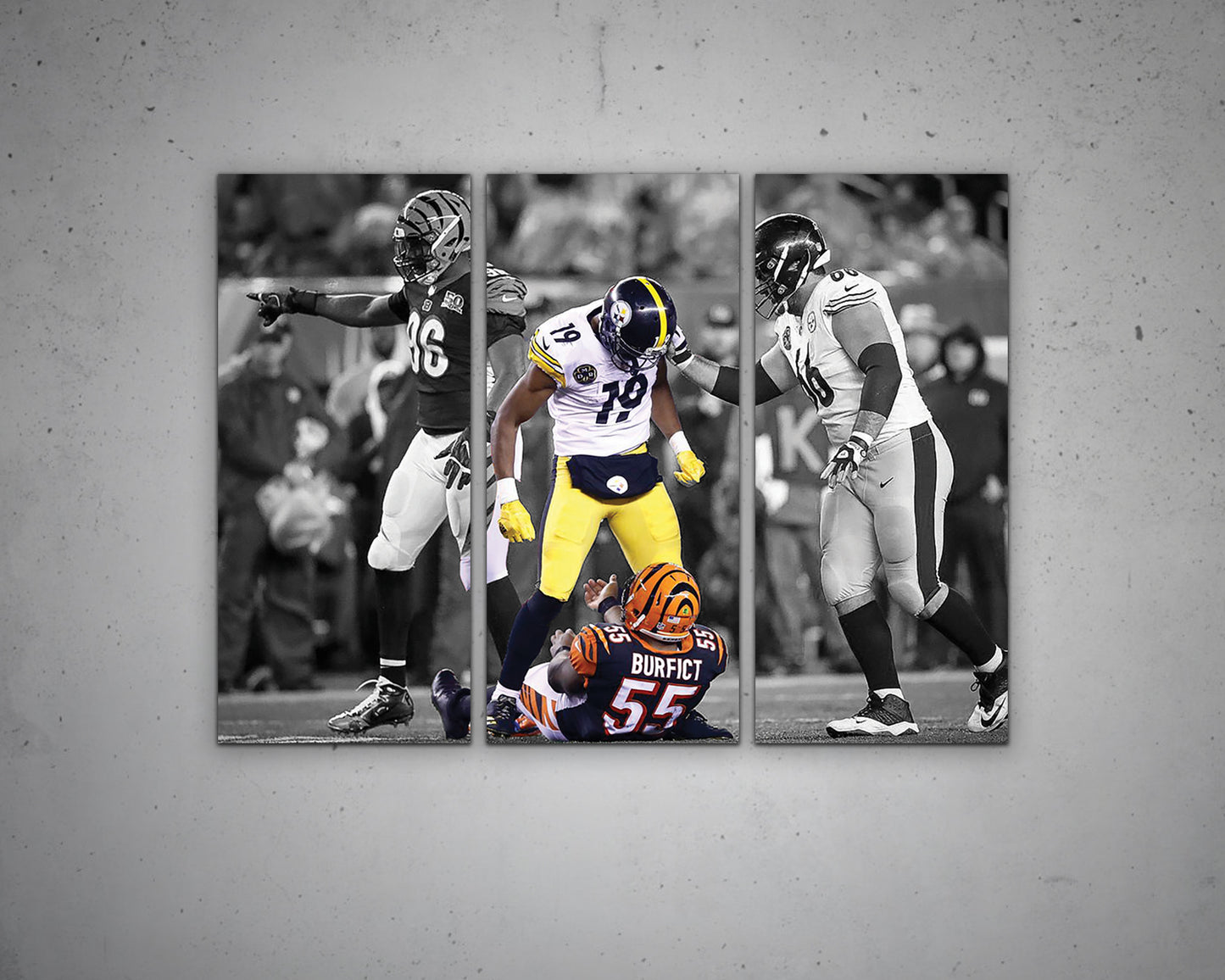 JuJu Smith-Schuster Black & White Canvas Art