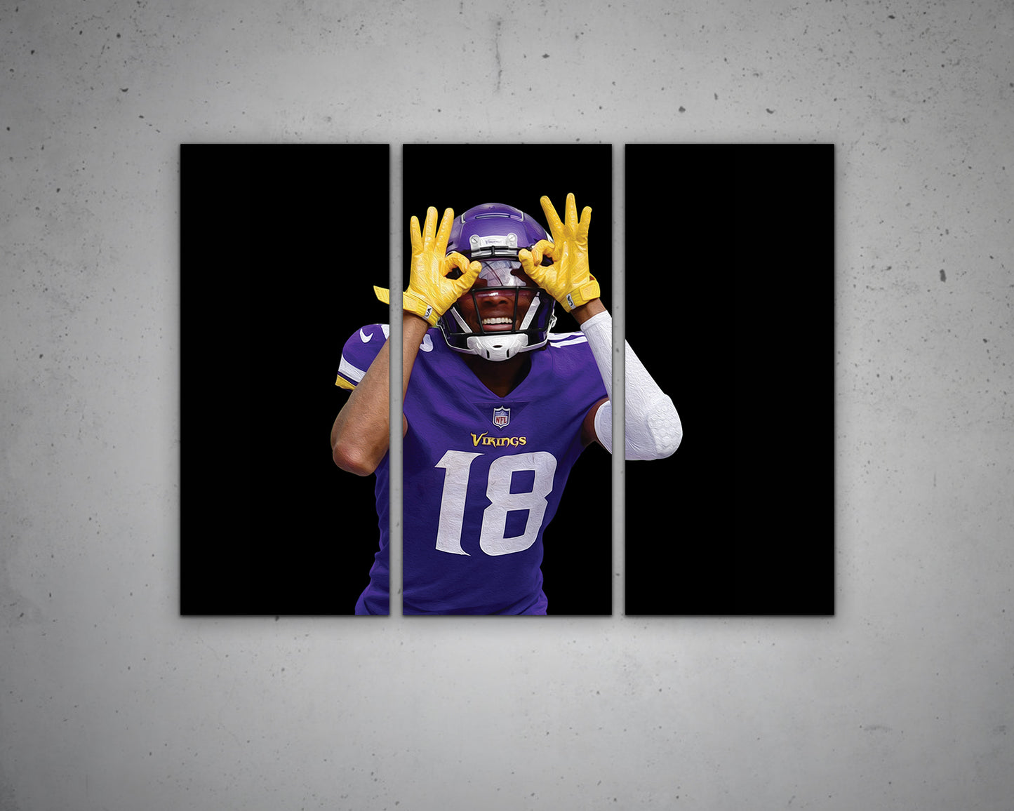 Justin Jefferson Black & White Canvas Art