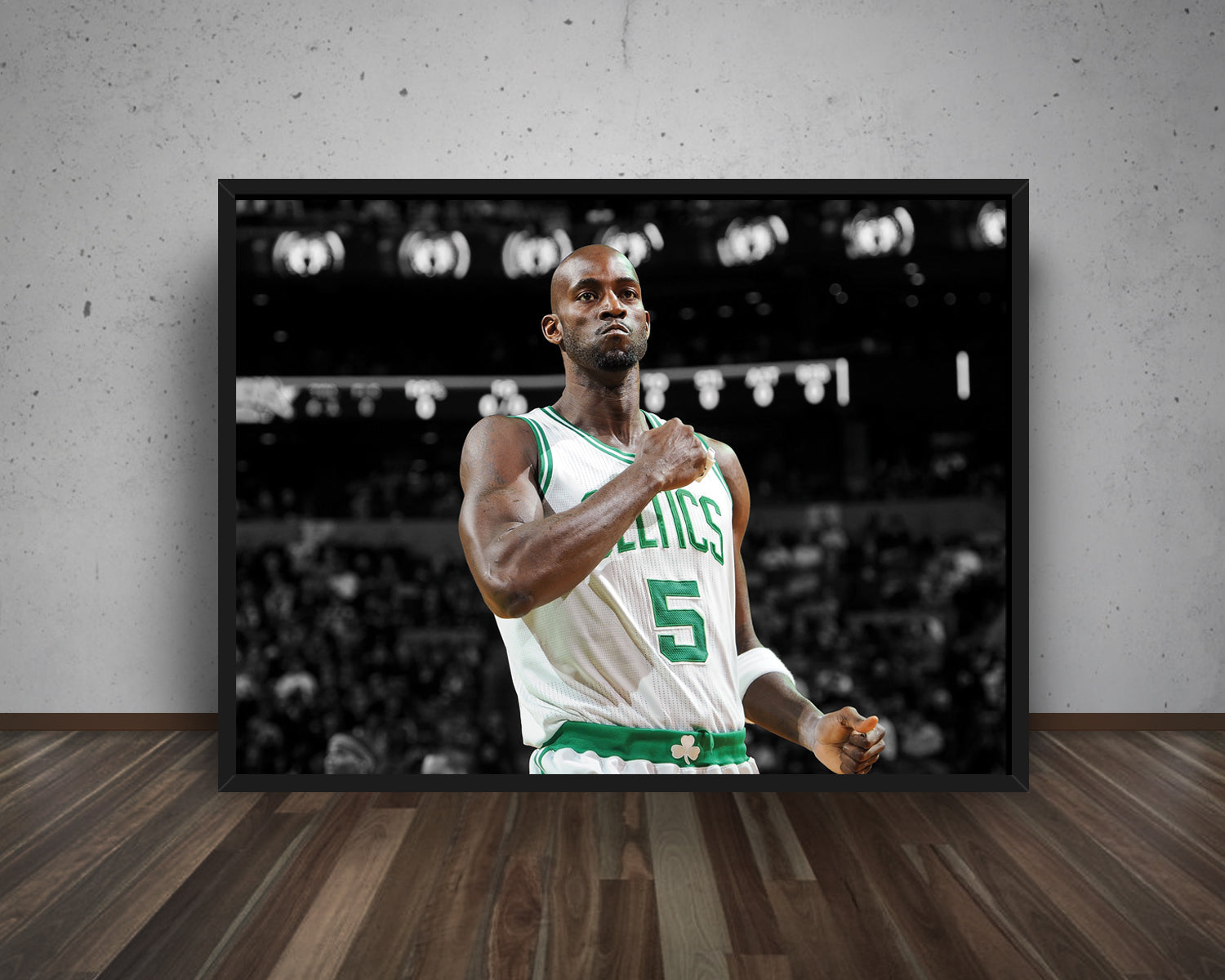 Kevin Garnett Black & White Canvas Art