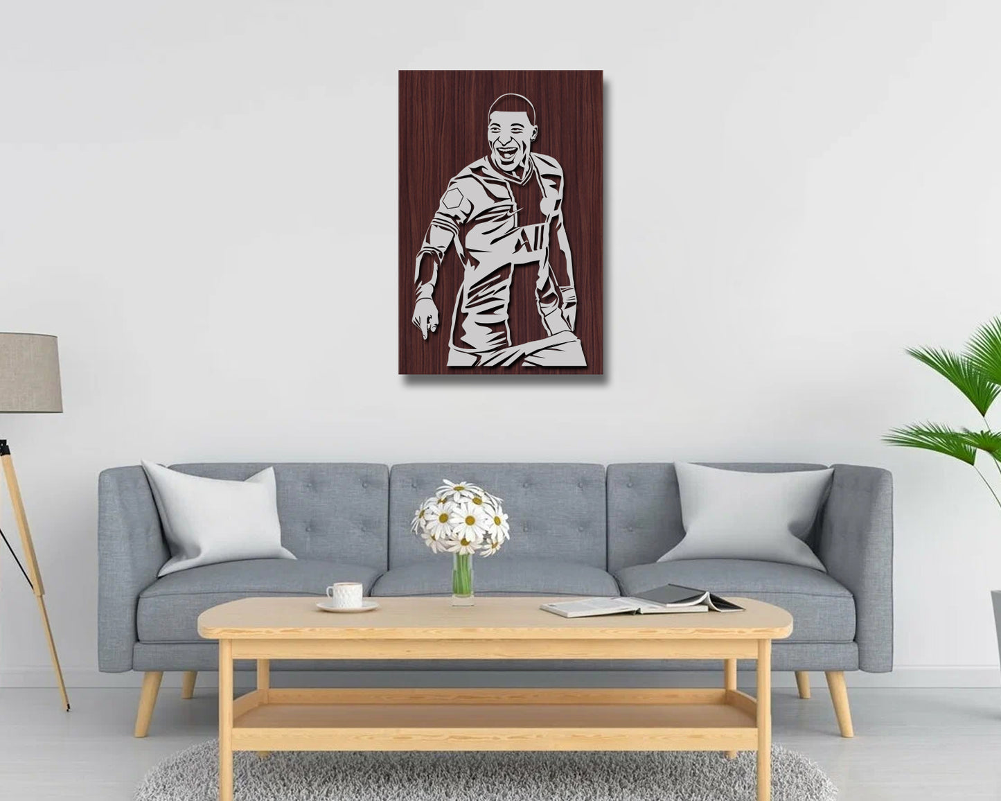Kylian Mbappe LED Wooden Decal