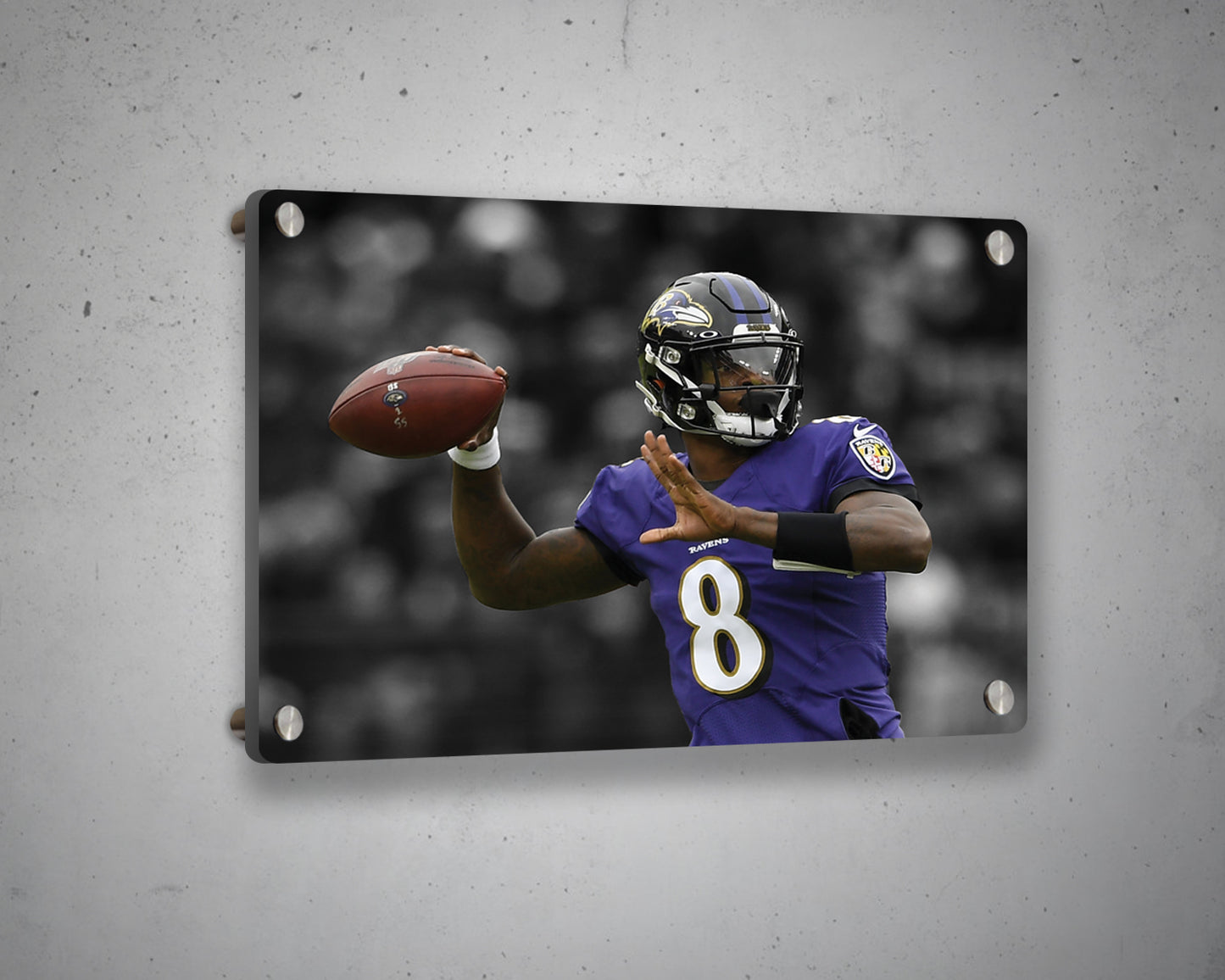 Lamar Jackson Black & White Canvas Art