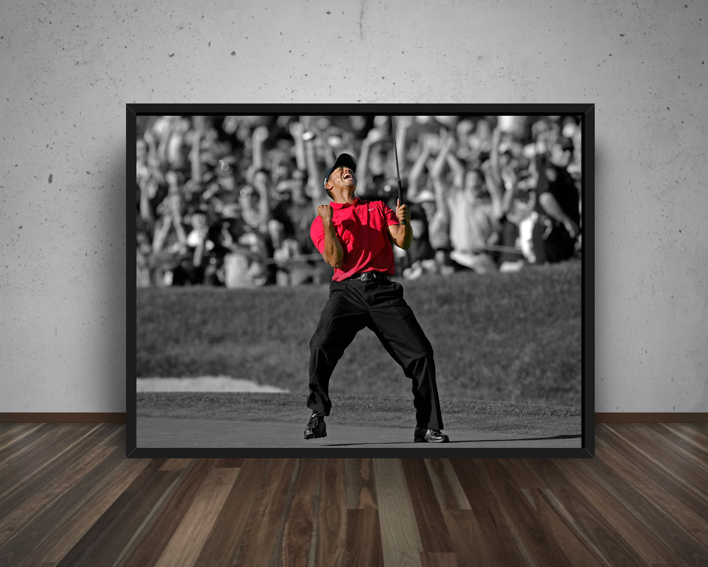Tiger Woods Black & White Canvas Art