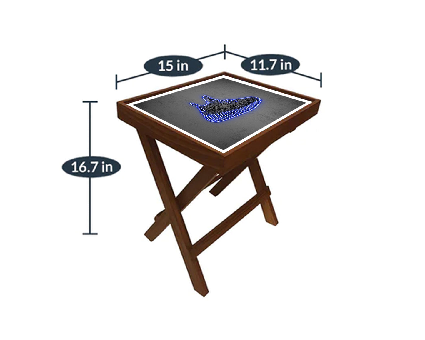 Yeezy Shoes Blue Neon Effect Coffee and Laptop Table