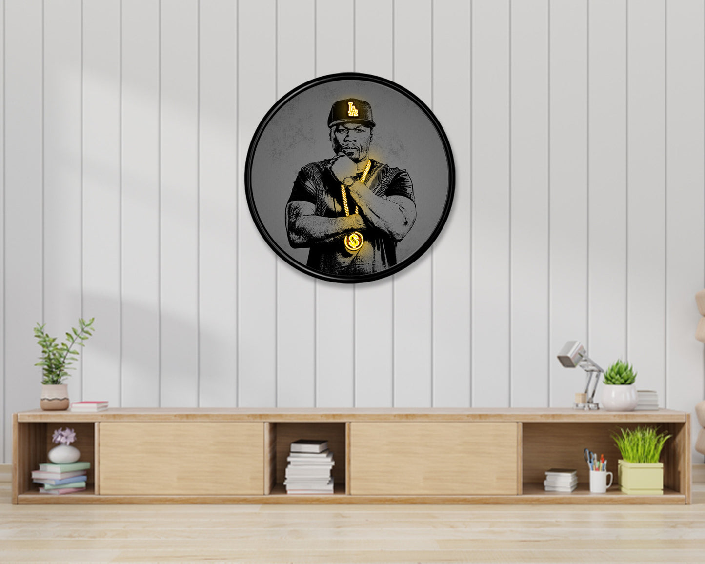 50 Cent Round Wall Art