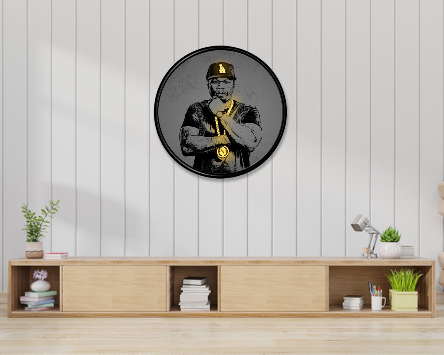 50 Cent Round Wall Art