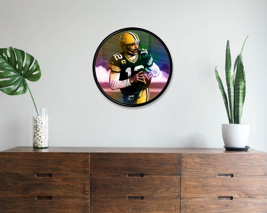 Cuadro de pared redondo de Aaron Rodgers