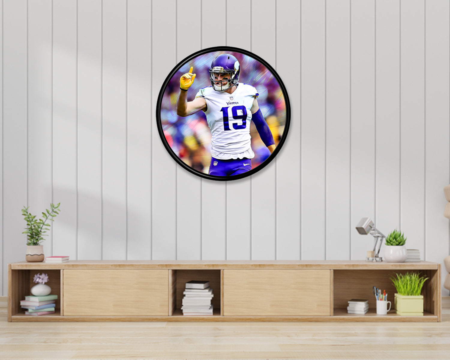 Adam Thielen Round Wall Art