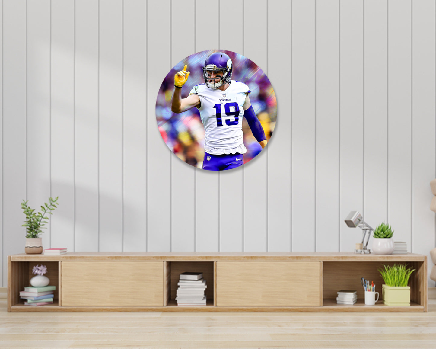 Adam Thielen Round Wall Art