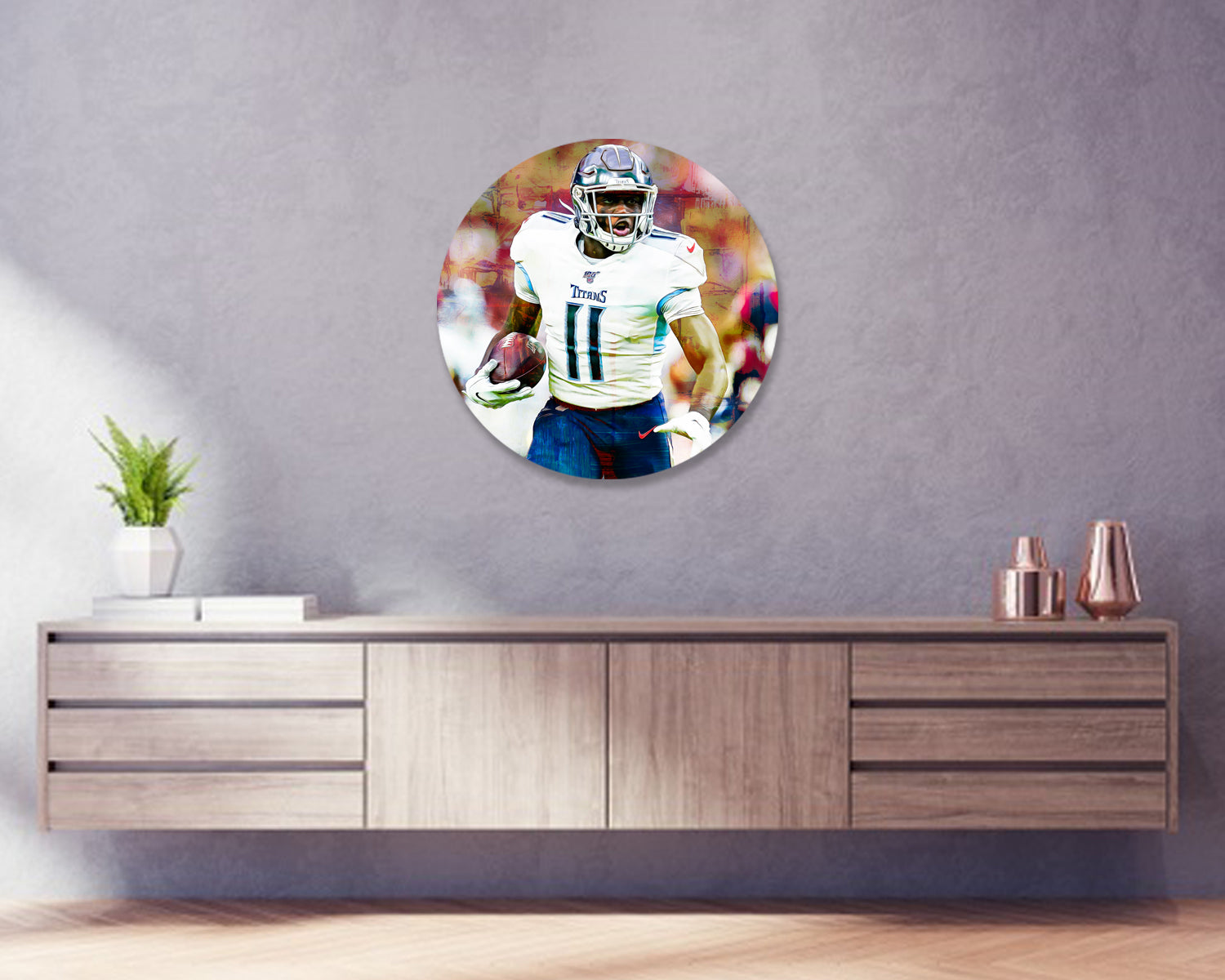 AJ Brown Round Wall Art