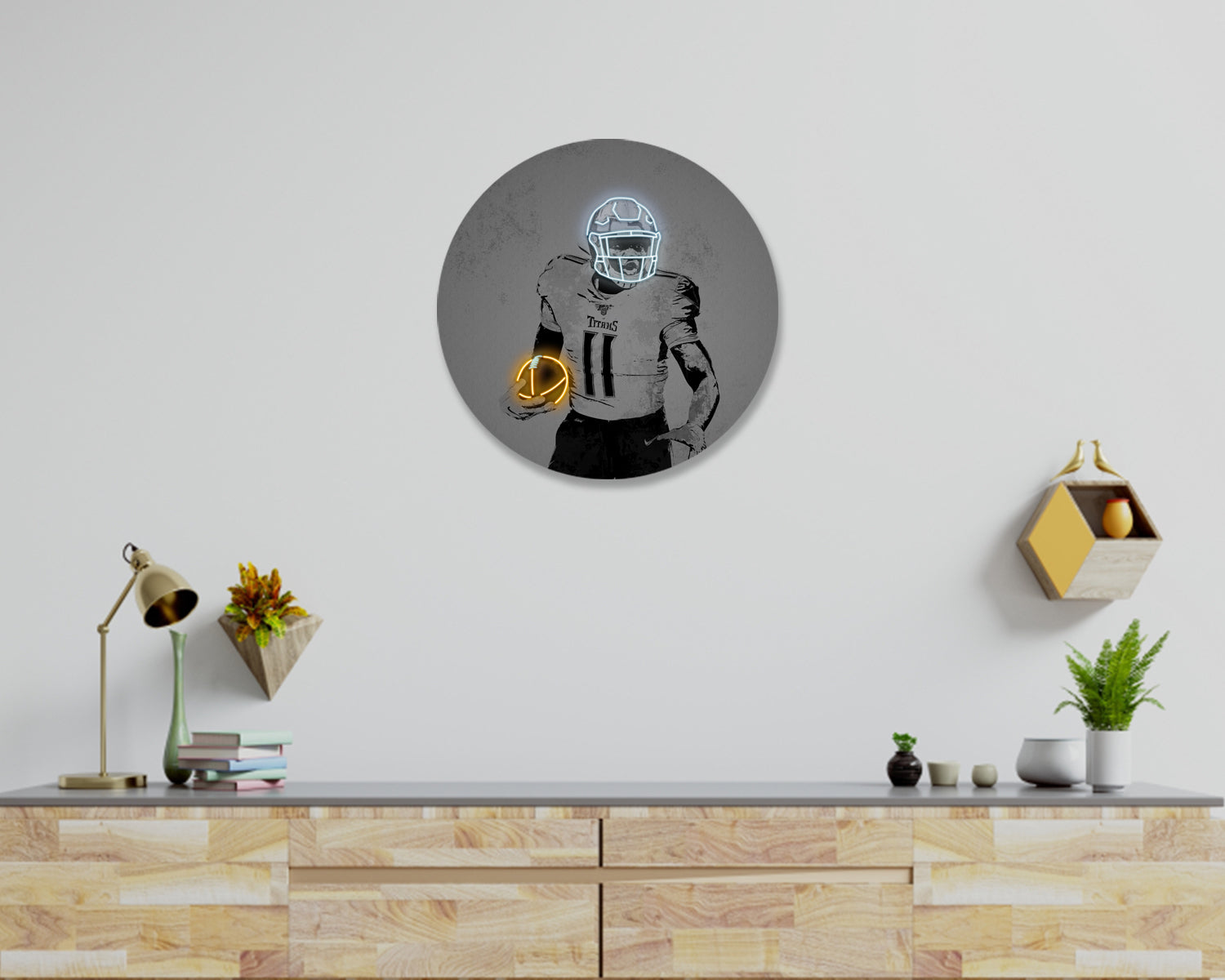 AJ Brown Round Wall Art