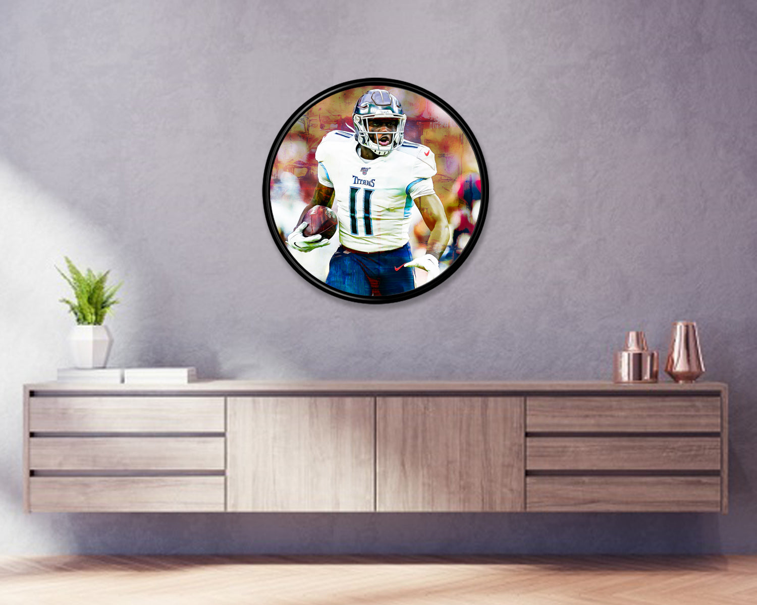 AJ Brown Round Wall Art