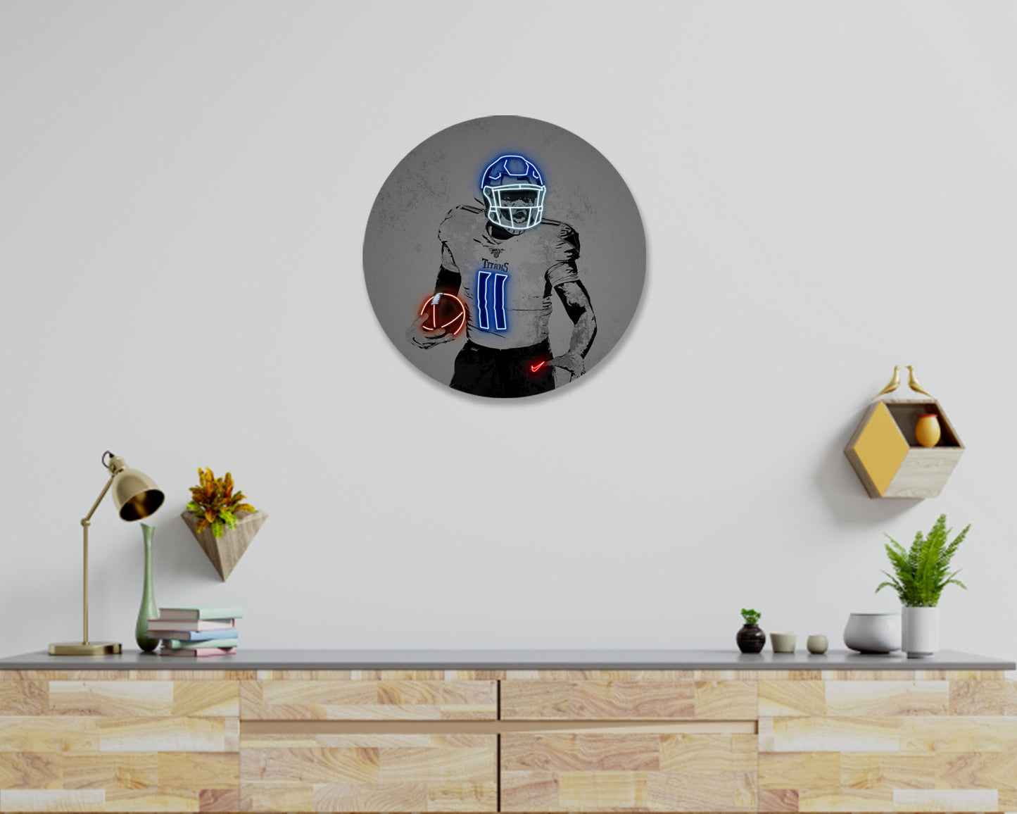 AJ Brown Round Wall Art