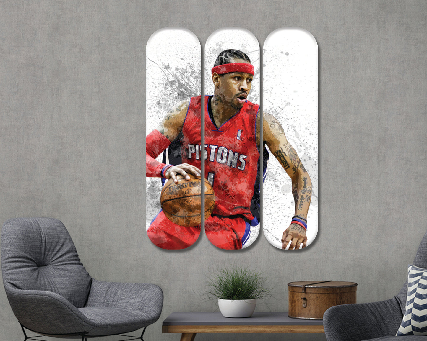 Arte mural de patineta acrílica de Allen Iversson