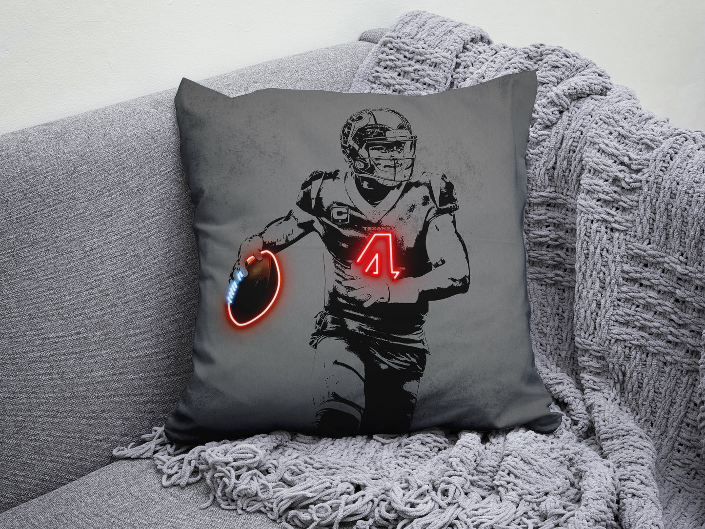 Deshaun Watson Neon Effect Pillow