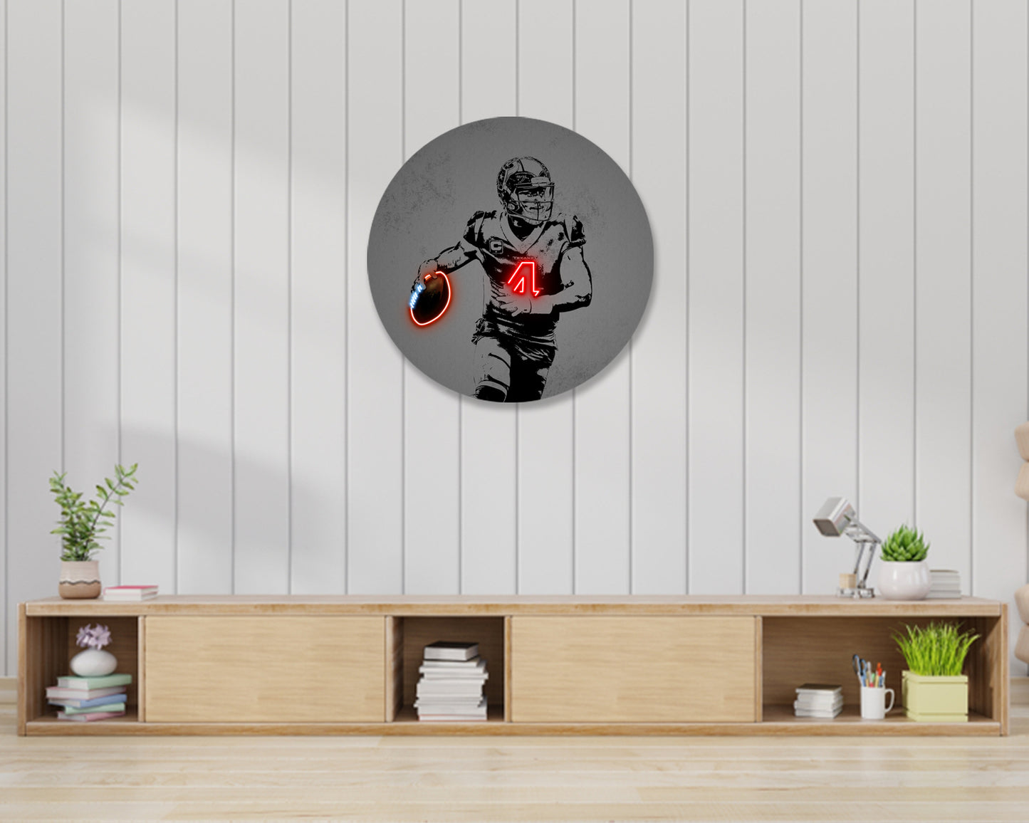 Arte de pared redondo con forma de centavo de Deshaun Watson