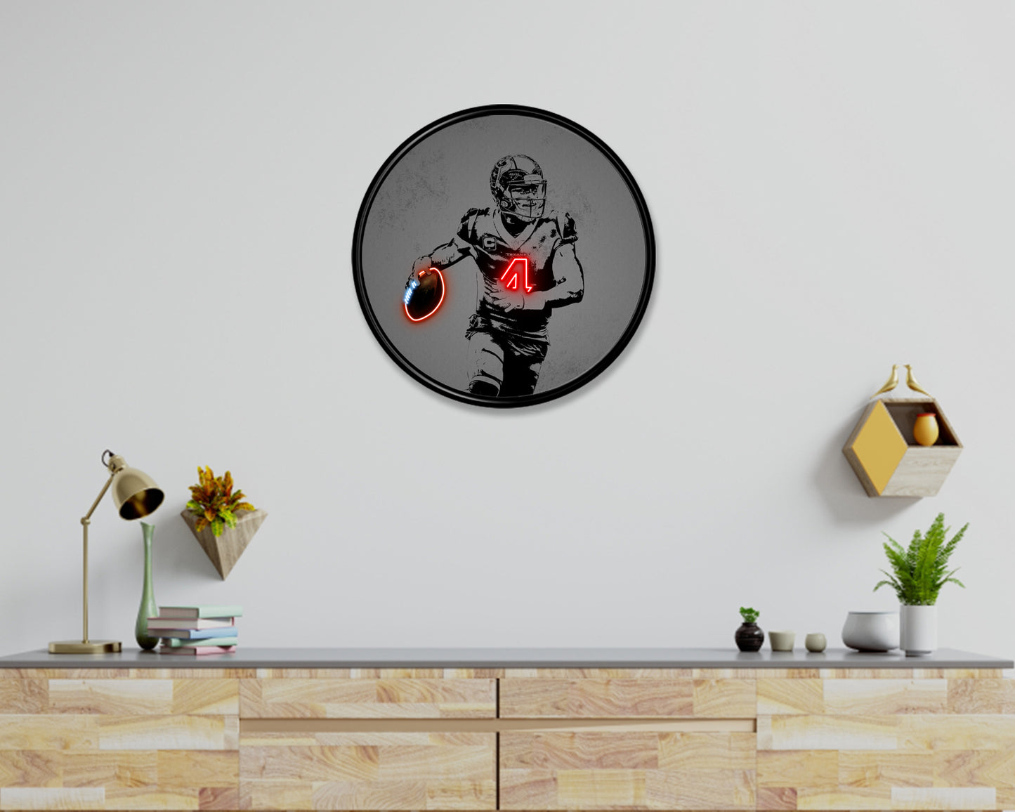 Arte de pared redondo con forma de centavo de Deshaun Watson