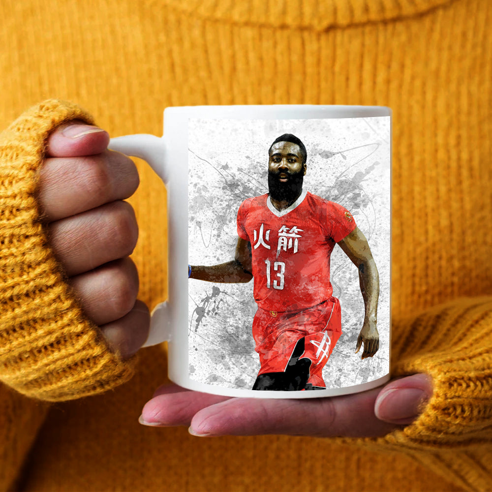 Taza y posavasos con efecto salpicado de James Harden