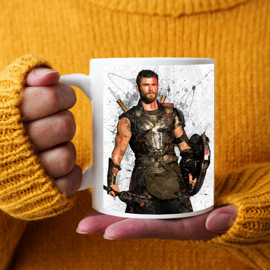 Taza y posavasos con efecto salpicado de Thor