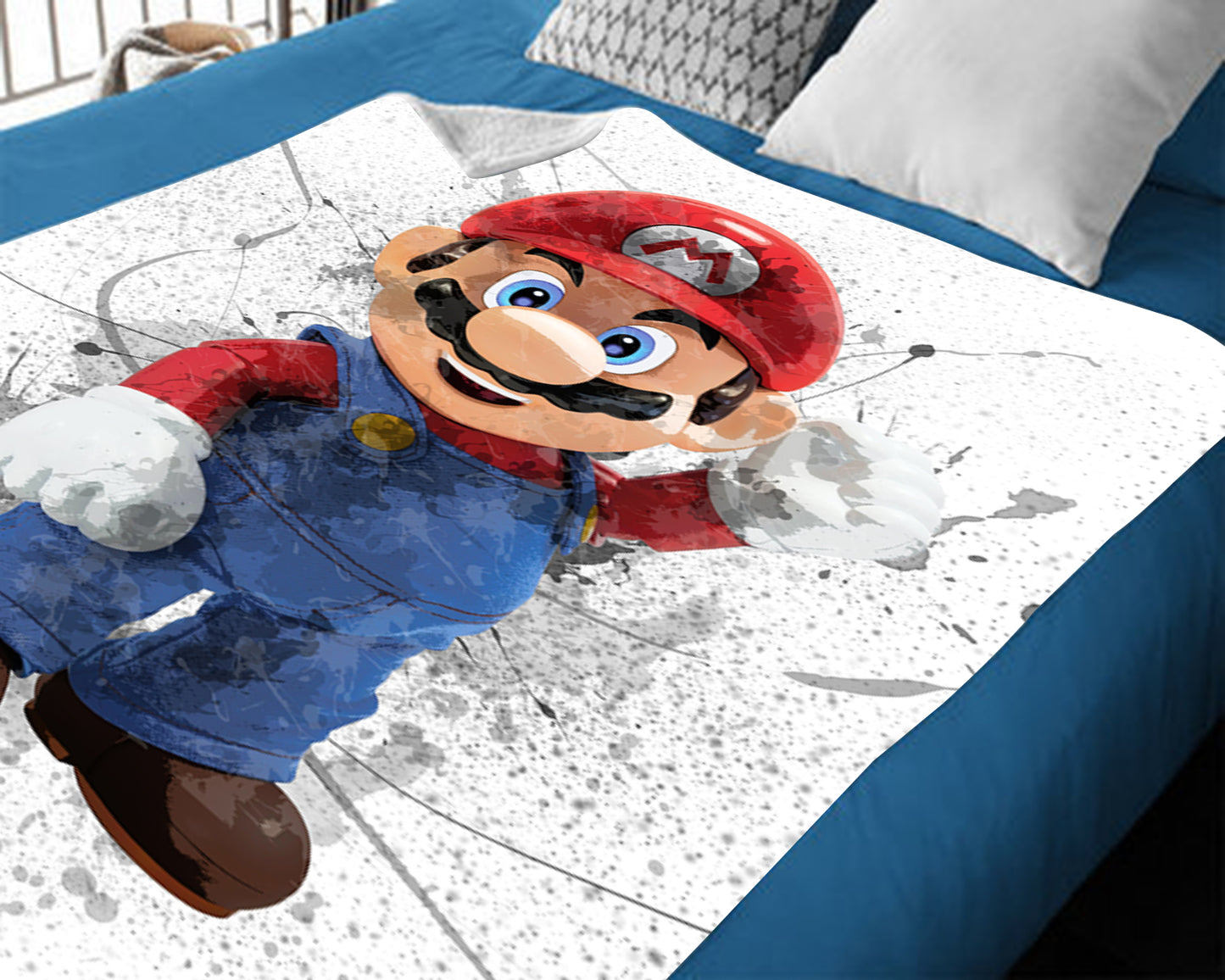 Mario Series Splash Effect Fleece Blanket