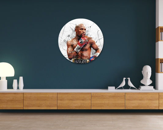 Cuadro de pared redondo de Floyd Mayweather